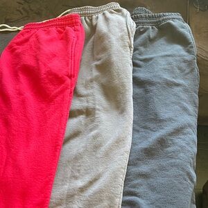 Unisex Sweatpants Set - Red, Gray, and black open bottom lot
